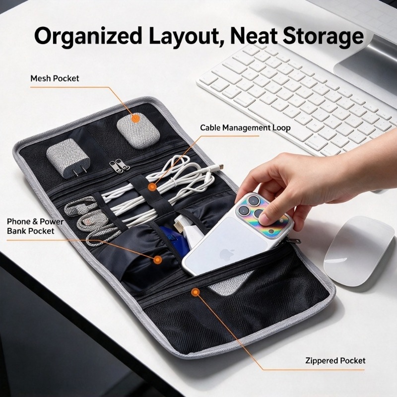 Large Capacity Cable Organizer - Tech Accessories Travel Organizer Pouch ulasan dan harga